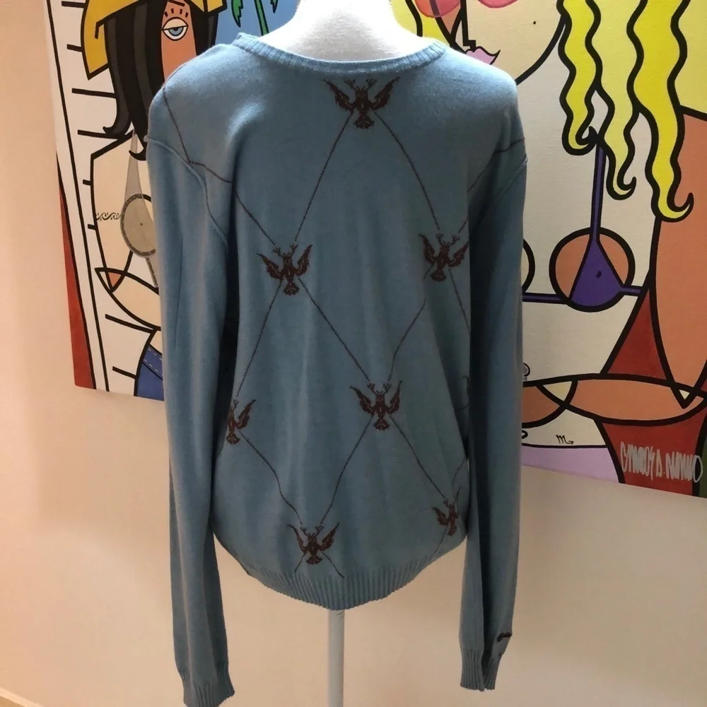 Buffalo David Bitton Wool Blend Pullover Sweater Light Blue SZ Medium GUC